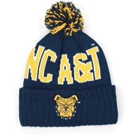 Bonnet d'hiver unisexe NC A&T Aggies, logo Bulldog imprimé numériquement personnalisé, design côtelé, en Spandex/Coton, avec logo A&T