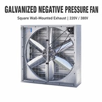 Ventilateur d'extraction mural galvanisé à pression négative avec volets à gravité pour atelier, serre, hangar d'élevage