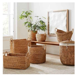 Handmade Customized Eco-Friendly Multifunction <b>Rattan</b> <b>Storage</b> <b>Baskets</b> Wicker Organizer for Bedroom & Kitchen Made in Vietnam - Product Image 1