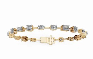 Eleanor Regal Fusion Lab Grown Diamond Bracelet 7.017 Carats 21 Stones 9k 14k 18k Yellow <b>Rose</b> White <b>Gold</b> Luxury Statement 21 Pcs - Product Image 2