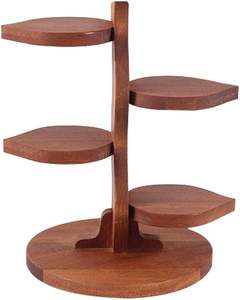 Lujoso y elegante soporte para pasteles de 5 niveles hecho de madera con diseño de hojas accesorios de cocina vajilla soporte para uso recién llegado - Product Image 3