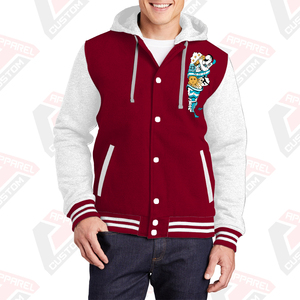 Veste universitaire élégante et chaude pour hommes avec capuche 100% coton polaire brodé Technics imprimé numérique teint uni pour l'hiver - Product Image 2