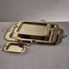 Plateau de service en laiton de conception royale avec logo personnalisé plateau de service tendance pour restaurant à domicile plateau de table indien fabriqué à la main - Product Image 6