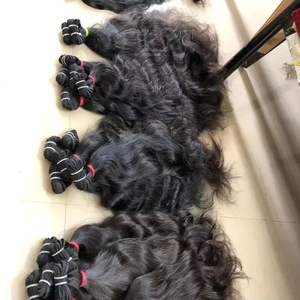 Extensiones de cabello humano liso Natural alineado con cutícula de un solo donante 100%, trama doble India sin procesar al por mayor - Product Image 1