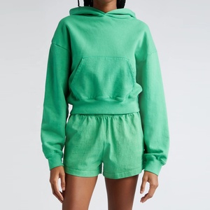 Survêtement d'hiver pour femmes personnalisé Plus 100% coton taille XS hauts pullover à capuche broderie en chenille imprimé bouffant pantalon de survêtement tricoté - Product Image 1