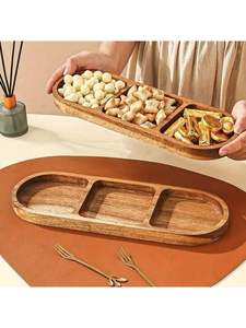 Plateau de service classique en bois carré peint à la main pour cadeaux - Product Image 3