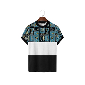 Camiseta de algodón de diseño personalizado al por mayor para hombre, camiseta de manga corta con cuello redondo y estampado DTG, camiseta multicolor de corte regular para hombre - Product Image 2