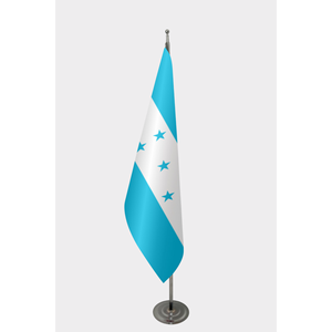 Drapeau d'intérieur officiel du Honduras en soie avec mât en aluminium, impression numérique pour usage automobile - Product Image 1