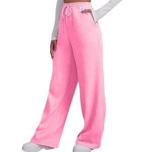 Pink Color Plain Women Flare Sweat <b>Pant</b> Blank Stacked <b>Pant</b> Trouser Plus Size Breathable Fashion Gym <b>Yoga</b> Outerwear Exercise Wear - Product Image 1