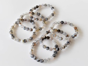 Top Best Natural Healing Black Dragon Vein Agate Gemstone <b>Beaded</b> <b>Bracelet</b>-Trendy Peace Design Tibetan Buddhism for Meditation - Product Image 2