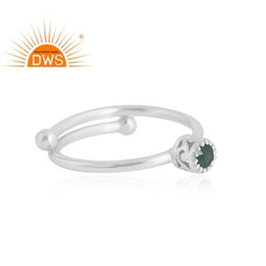 Anillo de piedras preciosas de Esmeralda Natural de Plata de Ley 925, joyería personalizada para mujer, regalo para ella - Product Image 4