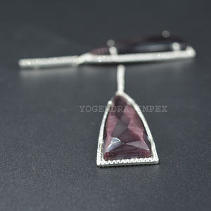 ต่างหูเงินวินเทจสีม่วง monalisa CZ เพชรห้อยที่สวยงามตะขอเกี่ยวอินเทรนด์สำหรับงานแต่งงานปาร์ตี้ของขวัญงานหมั้น - Product Image 2