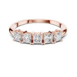 Princess Cut Moissanite Band <b>Ring</b> 925 Sterling <b>Silver</b> Bridal Fine Jewelry Wholesale Eternity <b>Stacking</b> - Product Image 1