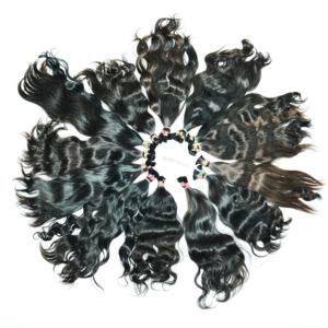 Extensions de cheveux humains vierges en vrac naturels en gros, corps droit à cuticule alignée brut non traité indien à vagues profondes en vrac - Product Image 6