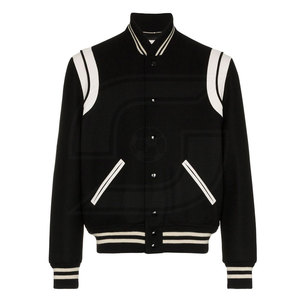 Chaqueta de calle con letras personalizadas de alta calidad con cuello levantado de lona de invierno en línea al por mayor - Product Image 1