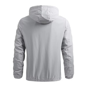 Chaqueta cortavientos con estampado a prueba de viento de poliéster 100% ligera para hombre, chaqueta informal de ajuste relajado con cremallera, carcasa suave para lluvia - Product Image 2