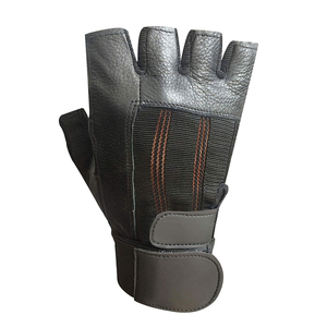 Gants de sport en coton à demi-doigts pour hommes et femmes, poids lourd, avec paumes rembourrées, prise ferme, soutien du poignet pour la musculation - Product Image 2
