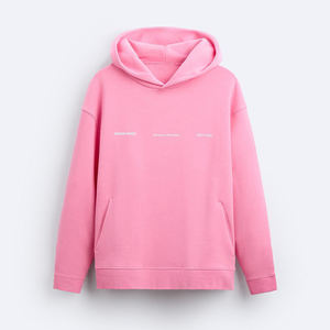 เสื้อฮู้ดดี้ทรงบ็อกซี่โอเวอร์ไซส์สำหรับผู้ชาย ผ้าคอตตอนหนานุ่ม สกรีนโลโก้ตามสั่ง แบบมีซิปและไหล่ตก - Product Image 2