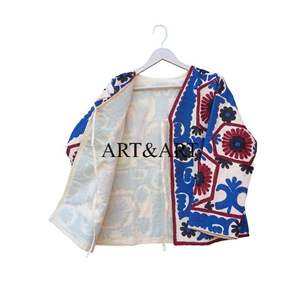 Latest Collection High Quality Eco-Friendly Handmade Suzani Embroidery Button Detail 100% Cotton Knitted <b>Quilted</b> Breathable - Product Image 4