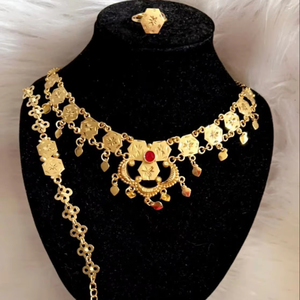 Ensemble de boucles d'oreilles collier en plaqué or 24 carats d'inspiration italienne directement expédié USA France Espagne Turquie Comores Mayotte - Product Image 1