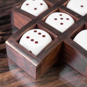 Objet décoratif antique en marbre blanc, dés avec plateau, accents de décoration de table, prix abordable - Product Image 2