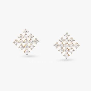 <b>Sterling</b> <b>Silver</b> Square Zircon <b>Stud</b> Earrings | Gold Plated Rhodium Plated IGI Certified Cute Jewelry for Party & Gift - Product Image 1