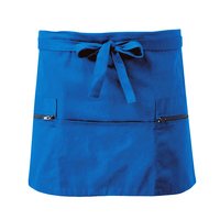 Mini bolsillo con cremallera corto Bar dinero ecológico Poly algodón manga delantal para camareros cóctel camareras camareros uniforme de Hotel