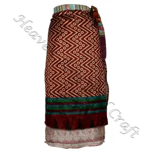 Authentic Manufacturer of Vintage Silk Saree Sari Wrap round Skirt Long Length Women Wear Vintage Silk Sari Long Length Wrap