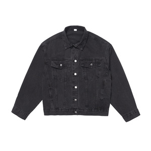 Custom High Street Fashion Brand Washed Hip Pop Denim <b>Fabrics</b> Custom Denim Jacket Men Men's Jackets - Product Image 1