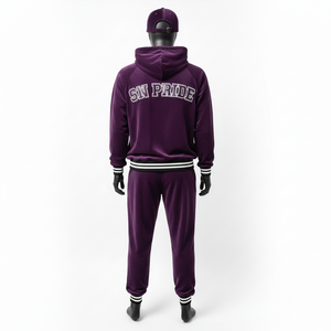 ชุดวอร์มลำลองผู้ชายแบบมีฮู้ด สไตล์ใหม่ สำหรับฤดูหนาว สีพื้น ผลิตตามสั่ง คุณภาพสูง ผ้าฝ้าย 100% สวมใส่สบาย ระบายอากาศได้ดี พร้อมงานปัก - Product Image 2