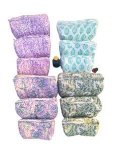 Couette en coton écologique et durable pour sac avec fermeture éclair |   Pochette cosmétique réutilisable de qualité supérieure - Product Image 3