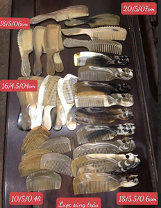 หวีซี่กว้างรูปเขาควายสำหรับผมไม่พันกันและนวดทำมือในเวียดนาม - Product Image 6