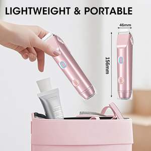 Afeitadora Eléctrica Impermeable IPX7 para Mujer, Doble Cabezal, Recortadora de Bikini, Recortadora Corporal, Afeitadora para Zonas Íntimas, Lavable - Product Image 3