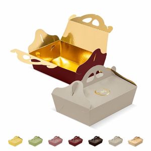 Personalized Sweet Colored Cardboard Bakery <b>Boxes</b> with Handle for Pizza Sandwiches and Olive Oil - Product Image 1