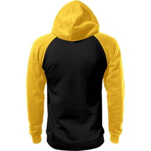 Sudadera con capucha de dos tonos de algodón 100% para mujer, invierno, cálido, amarillo, negro, transpirable, secado rápido, estilo urbano, Logo frontal, cuello con capucha - Product Image 4