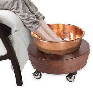Antique Finish Copper Round Feet <b>Bath</b> Soak Tub Massage Bowl <b>Portable</b> Sustainable Copper Massage Spa Centre Pedicure herbal Bowl - Product Image 5