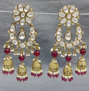 ต่างหูระย้าแฟชั่นอินเทรนด์ Moissanite mehandi SKU 2081 C9 - Product Image 1