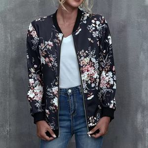 Veste bombardier à sublimation au prix de gros vêtements décontractés à glissière pour femmes veste d'hiver pour femmes brodée à imprimé floral - Product Image 2