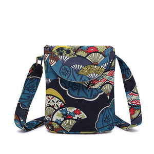 Flap Foldable <strong>Ethnic</strong> Bohemian Vintage Floral Print Women's Canvas Crossbody <strong>Bags</strong> - Product Image 1
