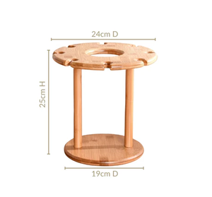 Porte-bouteille de vin en bambou, motif rayé, porte-gobelets, organisateur de vin, style américain, capacité de 3L, léger, pour comptoir, table - Product Image 3