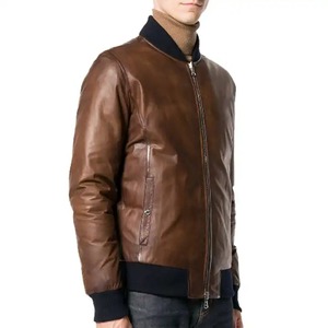Chaqueta de Invierno de Cuero PU de Color Personalizado para Hombre, con Cuello Alto y Logotipo Frontal, de Lona Impermeable de Alta Calidad - Product Image 3