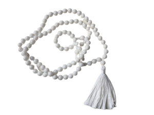 หินมาลาลูกปัดหยกสีขาว Healing ธรรมชาติ Mala คริสตัลสร้อยคอลูกปัด 108 อัญมณีธรรมชาติคริสตัล Mala ผู้ค้าส่ง - Product Image 4