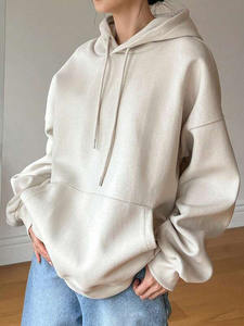 Sudadera Extra Grande para Mujer de Invierno, 100% Algodón, Felpa, Hombros Caídos, Manga Larga, Transpirable, Color Sólido, Soporte OEM - Product Image 3