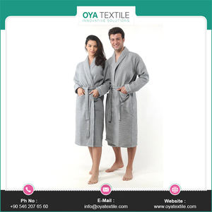 OYA HOME Unisex Long Waffle <b>Shawl</b> Collar Bath Robe Spa Robe for Men and Women - Product Image 6