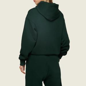 Conjunto Deportivo Americano con Capucha y Estampado Puff de 450GMS, Sudadera de Felpa Suave con Bolsillos Delanteros y Doble Costura, Chándal de Algodón para Mujer - Product Image 2