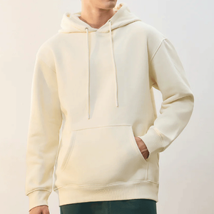 Sweat à capuche en molleton uni teint en coton/spandex de qualité supérieure, très vendu, pour hommes, pour l'entraînement en salle de sport en hiver - Product Image 1