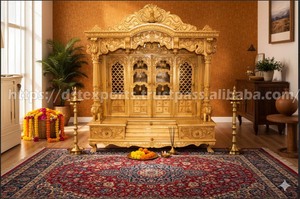 Diseño de templo Swaminarayan grande, madera de teca maciza, personalizado, tradicional indio, hecho a mano, impermeable, templo plegable, Pooja Mandir - Product Image 3