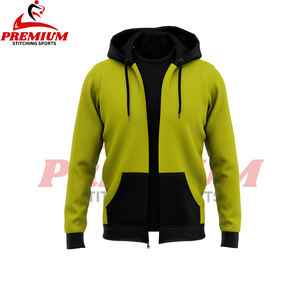 Sweats à capuche à fermeture éclair personnalisés pour hommes Sweat à capuche brodé en polaire unisexe pour hommes - Product Image 1