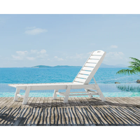 Chaises longues Yusuke en teck massif au design moderne pour l'extérieur, la plage, la piscine et l'hôtellerie, couleur personnalisable