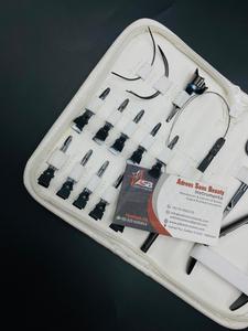 Kit de pinces d'extension de cheveux en acier inoxydable professionnel Plasma noir de qualité supérieure comprenant l'extension de cheveux à l'aiguille à coudre Ciseaux C - Product Image 5